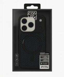 Connex Carbon Fiber Pattern – เคสกันกระแทกลายคาร์บอนไฟเบอร์ ขาตั้งหมุนได้ 360° สำหรับ iPhone 17 Air / 17 Pro / 17 Pro Max